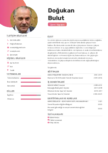 Gemi Kaptanı CV Örnekleri cv indir
